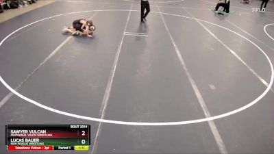 67 lbs Cons. Round 5 - Lucas Bauer, New Prague Wrestling vs Sawyer Vulcan, Centennial Youth Wrestling