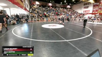 285 lbs Champ. Round 2 - Logan Bouissey, Natrona County vs Zach Barton, Cody