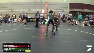 155 lbs Quarterfinals (8 Team) - Menelik Neal, Indiana Outlaws Black vs Ryder Holmes, Mi Pitbulls