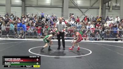 61 lbs Champ. Round 1 - Sawyer Wilson, Tonganoxie Wrestling Club vs Elias Calovich, Chapman