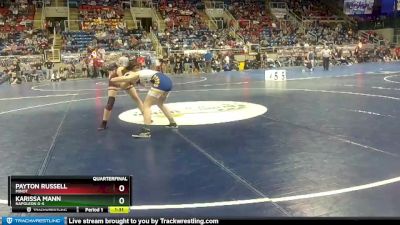 130 lbs Quarterfinal - Karissa Mann, Napoleon G-S vs Payton Russell, Minot
