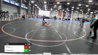 75 lbs Round Of 16 - Thomas Ross, Triumph Blue vs Reese Babcock, Illinois Orange & Blue