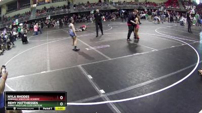 73 lbs Cons. Round 3 - Nyla Rhodes, Nebraska Wrestling Academy vs Remy Matthiessen, Hawks Wrestling Club (Lincoln)