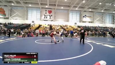 155 lbs Cons. Round 2 - Logan Tournear, Cazenovia Creatures Wrestling Club vs Riley Miller, Club Not Listed