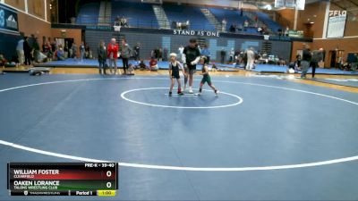 39-40 lbs Round 3 - Oaken Lorance, Talons Wrestling Club vs William Foster, Clearfield