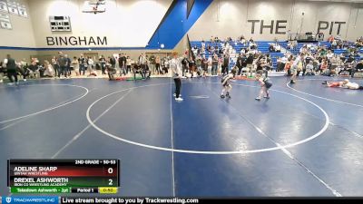 50-53 lbs Round 2 - Drexel Ashworth, Iron Co Wrestling Academy vs Adeline Sharp, Uintah Wrestling