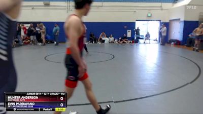 113 lbs Semifinal - Hunter Anderson, East Idaho Elite vs Evin Parravano, Skyline Wrestling Club