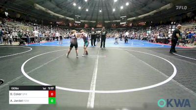 130 lbs Quarterfinal - Brinklee Coker, Spiro Bulldog Wrestling vs Aubrey Jardot, Perry Wrestling Academy