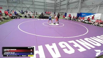 120 lbs Semis & 3rd Wb (16 Team) - Jayden Rinken, Iowa vs Legend Ellis, Oklahoma Outlaws Red