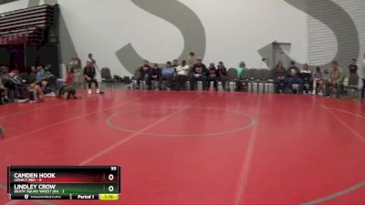 95 lbs Round 3 (8 Team) - Lindley Crow, Death Squad Wrest (IN) vs Camden Hook, Legacy Red