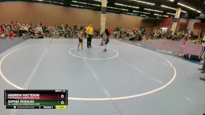 85-90 lbs Round 1 - Andrew Matteson, Stephenville Wrestling Club vs Sophia Rosales, All American Wrestling Club