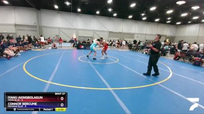 220 lbs Placement Matches (16 Team) - Iyanu Akingbolagun, Texas Blue vs Connor Bercume, Michigan Blue