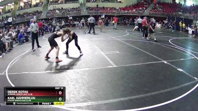 112 lbs Quarterfinal - Derek Kotas, Aurora Wrestling Club vs Kael Hammerlun, Cozad Wrestling Club