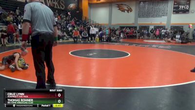 65 lbs Round 4 - Thomas Rohner, Big Game Wrestling Club vs Cruz Lynn, Alburnett Mat Pack