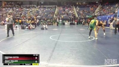 4A 160 lbs Quarterfinal - Tristan Cotto, Laney vs Ziggy Malave, West Forsyth