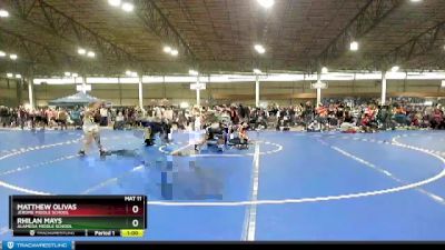 95 lbs Cons. Round 2 - Rhilan Mays, Alameda Middle School vs Matthew Olivas, Jerome Middle School