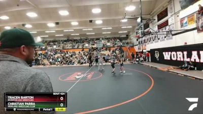 67 lbs Cons. Round 1 - Tracen Barton, Riverton USA Wrestling vs Christian Parra, Worland Wrestling Club