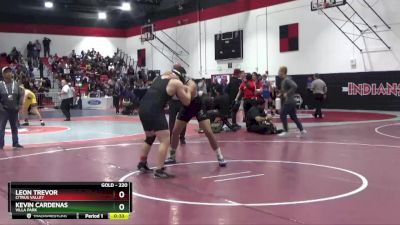 220 lbs Cons. Round 3 - Kevin Cardenas, Villa Park vs Leon Trevor, Citrus Valley