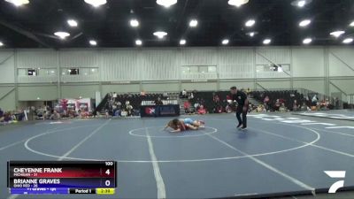 100 lbs Round 3 (4 Team) - Cheyenne Frank, Michigan vs Brianne Graves, Ohio Red