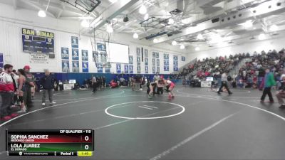 115 lbs Champ. Round 2 - Lola Juarez, El Dorado vs Sophia Sanchez, Redondo Union