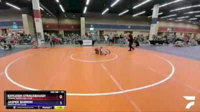 74 lbs Round 1 - Kayleigh Strausbaugh, Texans Wrestling Club vs Jasper Barron, Spartan Mat Club