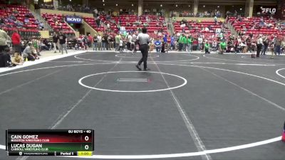 40 lbs Cons. Semi - Cain Gomez, Hugoton Wrestling Club vs Lucas Dugan, Carroll Wrestling Club