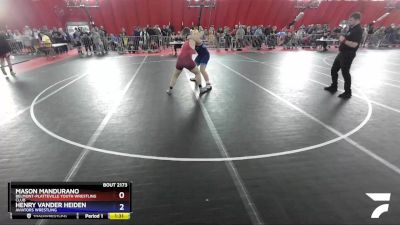 220 lbs Champ. Round 1 - Mason Mandurano, Belmont-Platteville Youth Wrestling Club vs Henry Vander Heiden, Aviators Wrestling