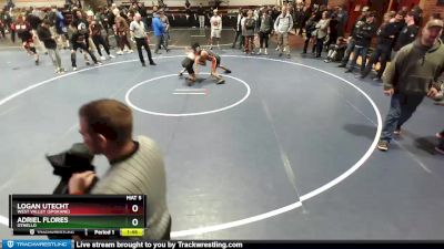 132 lbs Cons. Round 5 - Logan Utecht, West Valley (Spokane) vs Adriel Flores, Othello