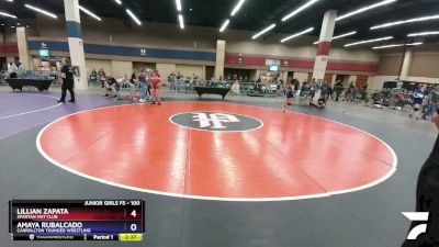 100 lbs Cons. Semi - Lillian Zapata, Spartan Mat Club vs Amaya Rubalcado, Carrollton Thunder Wrestling