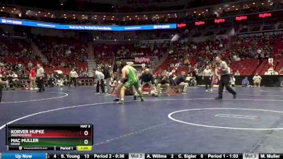 2A-285 lbs Quarterfinal - Mac Muller, Osage vs Korver Hupke, Independence