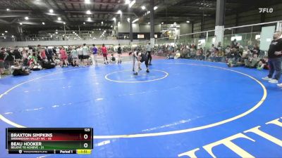 125 lbs Round 3 (6 Team) - Beau Hooker, BELIEVE TO ACHIEVE vs Braxton Simpkins, SHENANDOAH VALLEY WC