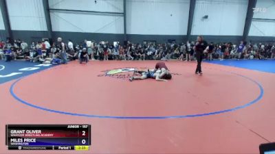 157 lbs Champ. Round 1 - Grant Oliver, Whatcom Wrestling Academy vs Miles Price, Washington