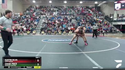 215 lbs 1st Place Match - Austin Silva, John Hardin vs Chase Price, Johnson Central