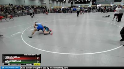 138 lbs Cons. Round 3 - Lucas Holthaus, Kansas vs Michael Borja, Pennsylvania