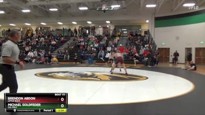 165 lbs Semifinal - Michael Goldfeder, Cal Poly vs Brendon Abdon, Little Rock