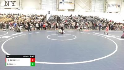 66 lbs Quarterfinal - Brooks Barber, Brockport Jr Blue Devils Wrestling Club vs Brock Bala, Club Not Listed