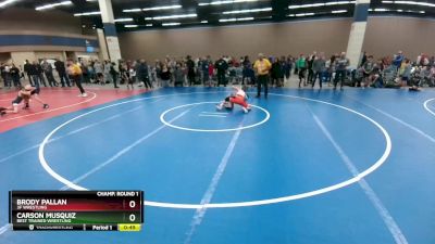 77 lbs Champ. Round 1 - Brody Pallan, 3F Wrestling vs Carson Musquiz, Best Trained Wrestling