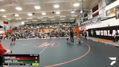 58-63 lbs Semifinal - Gabriel Ryan, Thermopolis Wrestling Club vs Kasen Asay, Powell Wrestling Club