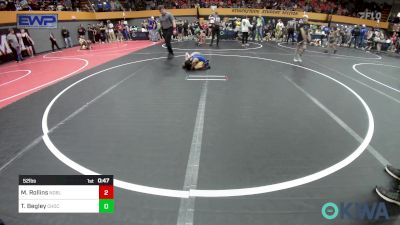 52 lbs Consi Of 4 - Maxon Rollins, Noble Takedown Club vs Tyde Begley, Choctaw Ironman Youth Wrestling