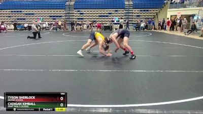 144 lbs Quarterfinal - Cadigan Kimball, Saint Paul`s School vs Tyson Sherlock, Gilman School