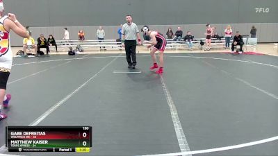 130 lbs Round 3 (10 Team) - Matthew Kaiser, Terps Xpress vs Gabe DeFreitas, Wolfpack WC