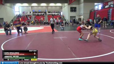 91+100 Round 5 - Cote Spaulding, Patriots Wrestling Club-Dothan vs Abbigail Meyer, Madison County Youth Wrestling