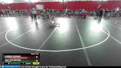 87 lbs Cons. Round 3 - Treyton Becker, Wisconsin vs Landen Durham, Slinger Red Rhinos Wrestling Club