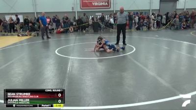 53 lbs Cons. Round 1 - Julian Miller, Smithfield Wrestling vs Sean Strumke, Williamsburg Wrestling Club