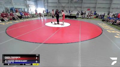 145 lbs Round 2 - Owen Friedrich, Minnesota Blue vs JD Minder-Broeckaert, Wisconsin