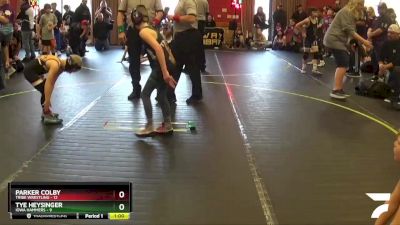 60 lbs Round 2 (4 Team) - Tye Heysinger, Iowa Hammers vs Parker Colby, Tribe Wrestling