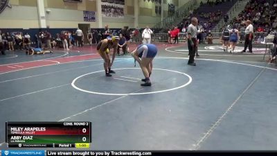 150 lbs Cons. Round 2 - Miley Arapeles, Temecula Valley vs Abby Diaz, La Mirada