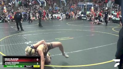 85 lbs 1st Place Match - Ayden Rhodes, Yale Jr Bulldogs vs Dean Blahnik, Escanaba Youth WC