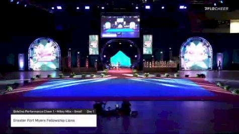 Greater Fort Myers Fellowship Lions [2020 Sideline Performance Cheer 1 - Mitey Mite - Small Day 1] 2020 Pop Warner National Cheer & Dance Championship