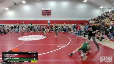 57-64 lbs Round 3 - Asher Kitzman, Wiggins Youth WC vs Carson Martin, HRA